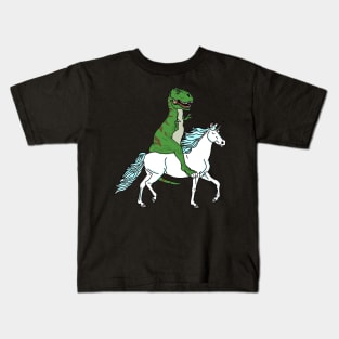 Unicorn Riding Dino Kids T-Shirt